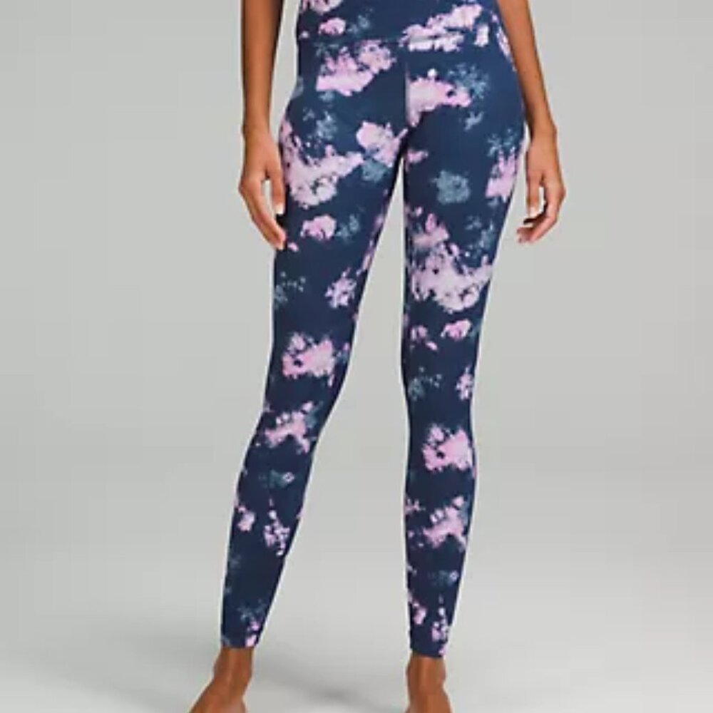 lululemon Align™ High-Rise Pant 28" Tie Dye Mineral Blue Multi, Size 2